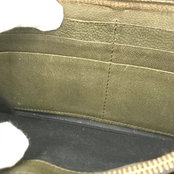 BALENCIAGA Classic Continental Leather Zip Around Long Wallet Khaki/3AG0256 - Picture 7 of 8